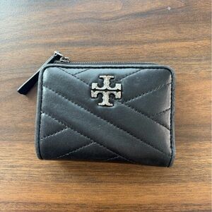 Tory Burch Black Quilted Zip Wallet